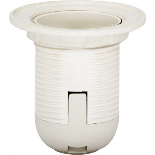 Патрон люстровый Е27 пластик с кольцом белый