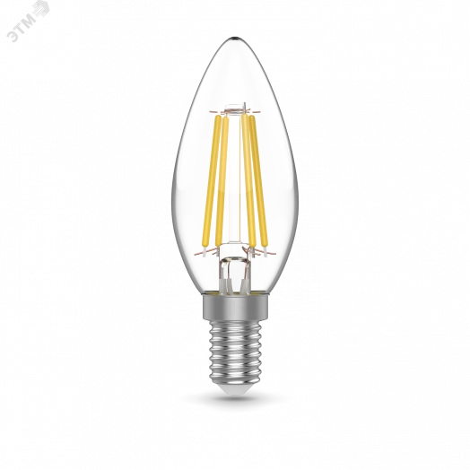Лампа светодиодная LED 4.5 Вт 420 Лм 4100К белая Е14 Свеча Basic Filament Gauss