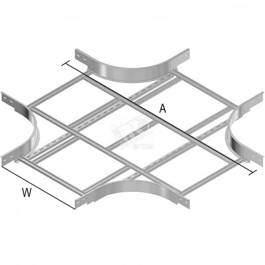 Ответвитель Х-образный для KLL, высота - 110 мм, ширина - 598 мм, кратность - 1шт, SZ - Оцинкованная сталь (методом Sendzimir)