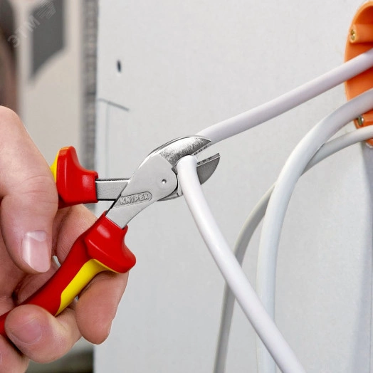 Бокорезы компактные X-CUT VDE 1000V резка - мягкая проволока 48мм проволока средней твердости 38мм твердая проволока 27мм рояльная струна (HRC 59) 22мм L=160мм диэлкектрические хромированные двухкомпонентные рукоятки блистер