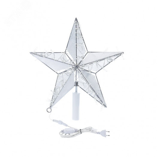 Фигура светодиодная Звезда 100 см, 200 светодиодов, с трубой и подвесом, цвет свечения белый