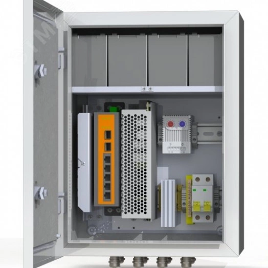 Узел коммутационный 4хPoE, 2хSFP, 4хSC, АКБ 4х12В, 7А/ч, IP66, 300х400х210 мм