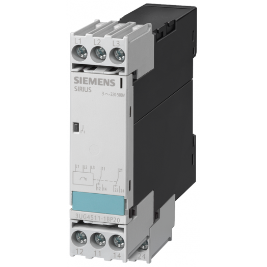 Реле контроля чередования фаз 3X 420 до 690В AC 50 до 60Гц 2 перекидных контакта винтовое присоединение Siemens 3UG45111BQ20