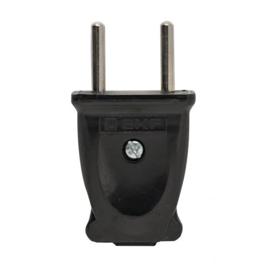 Вилка плоская 10А 250В без заземл. черн. PROxima EKF EKF AVP10-30-rpl