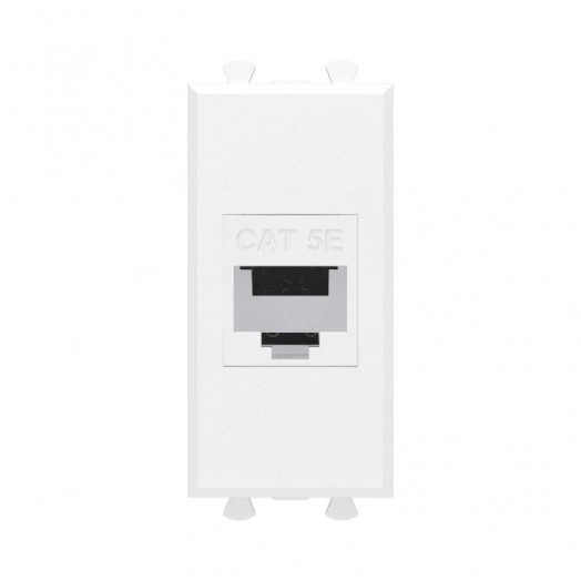 Розетка компьютерная 1мод. Avanti "Белое облако" RJ45 кат.5E без шторок модульная механизм DKC 4400661