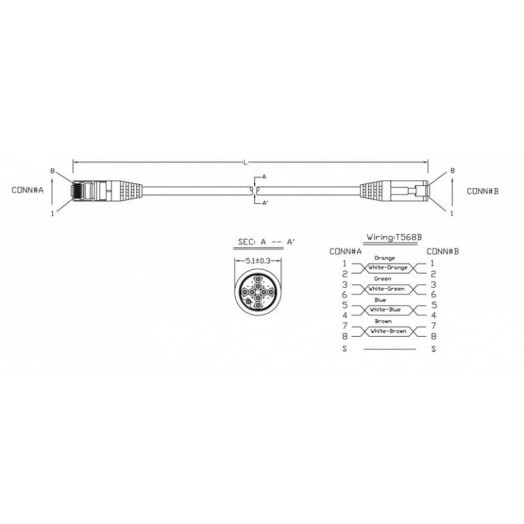 Патч-корд PC-LPM-STP-RJ45-RJ45-C5e-0.5M-LSZH-GY F/UTP экран. кат.5e LSZH 0.5м сер. Hyperline 42307