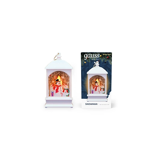 Фонарь новогодний светодиодный Holiday Снеговик 0.1Вт тепл. бел. элементы питания в компл. GAUSS HL030