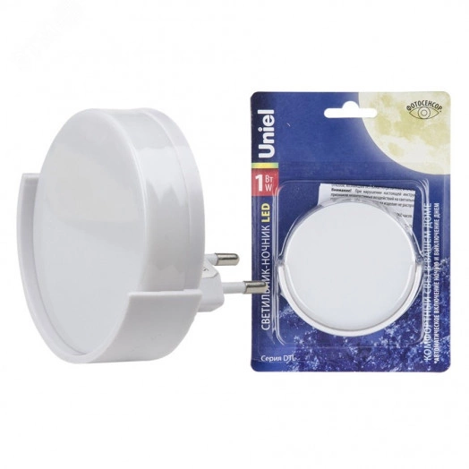 Светильник-ночник- Круг DTL-316 С фотосенсором (день-ночь) Белый ТМ Uniel
