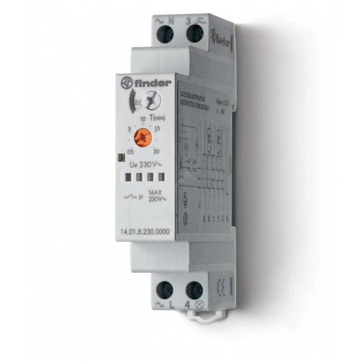 Электронные лестничные таймеры Мультифункциональные, 3 или 4 проводная система, 1NO 16A, Упаковка с 1 реле