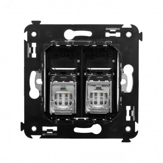 Avanti Розетка RJ-45 в стену, 5e двойная экранированная, ''Черный квадрат''
