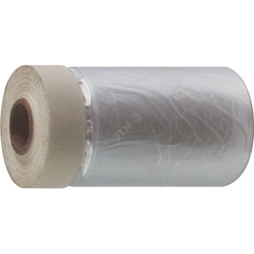 Укрывная пленка с малярной лентой, 55 см х 33 м, статически заряжена, 7 мкр.