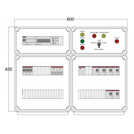 Щит управления электрообогревом DEVIbox HS 6x1700 D850 (в комплекте с терморегулятором)
