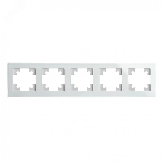 Рамка горизонтальная 5-местная, серия Катрин, белый