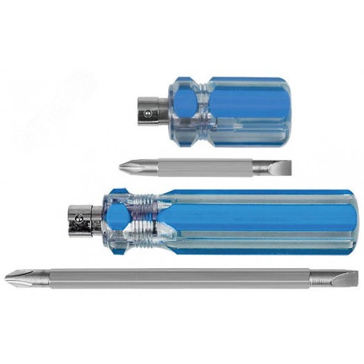 Отвертка с переставным жалом, пластиковая ручка 6x70 мм (PH2/SL6)