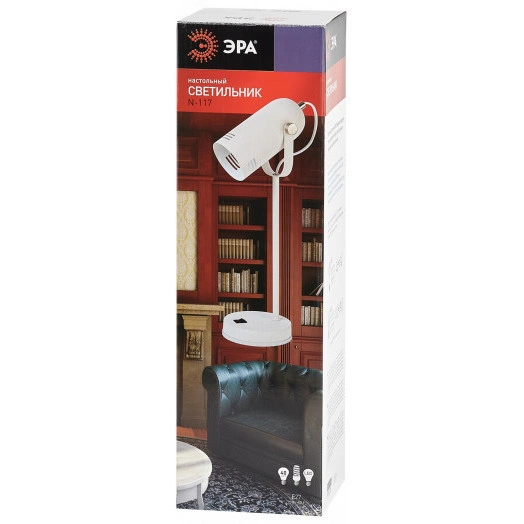 Настольный светильник N-117-Е27-40W-W белый (12/48) ЭРА