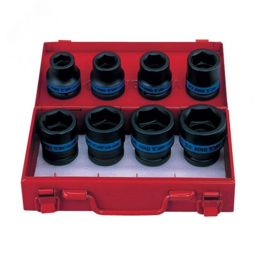 Набор ударных торцевых головок 3/4', шестигранные, 19-38 мм, 8 предметов