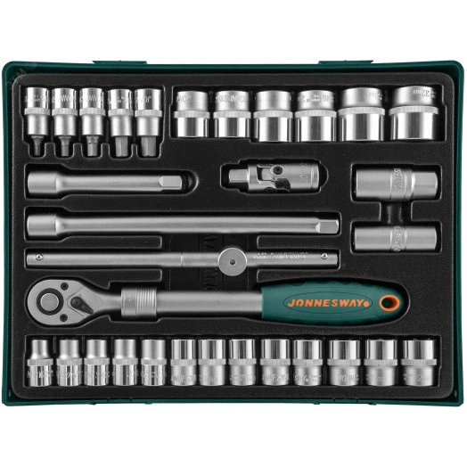 Набор торцевых головок 1/2''DR с аксессуарами в ложементе 370x370 мм, 31 предмет