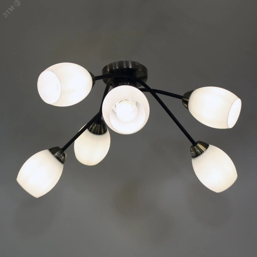 Светильник 11267В-3/6 черн (Плафон 8368) НПБ 01-6х60-120 Е27 ИУ Светильник потолочный