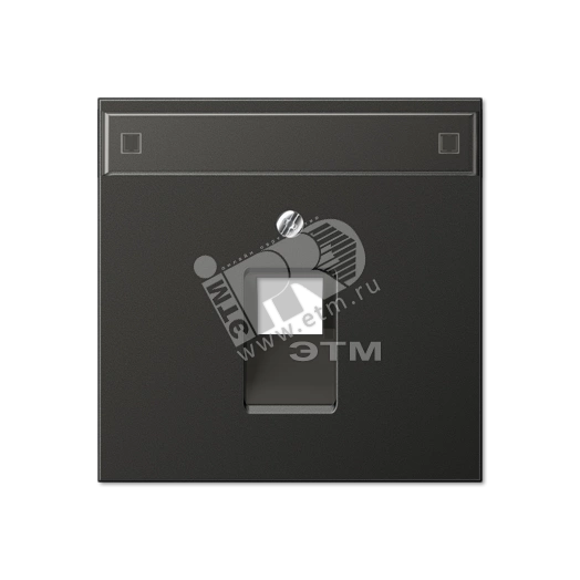 Крышка для ординарной телефонной и компютерной розетки UAE с полем для надписи  антрацит
