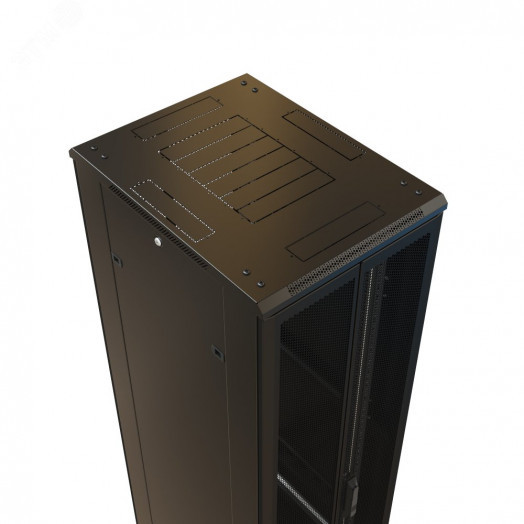 Шкаф напольный 19-дюймовый 32U 1610x600х800 мм ВхШхГ перед. и зад. распашные перфорированные двери 75% черный WR-TT-3268-DD-RAL9004