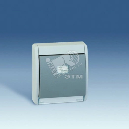 Рамка с клавишей, с окном подсветки, S44A, серый