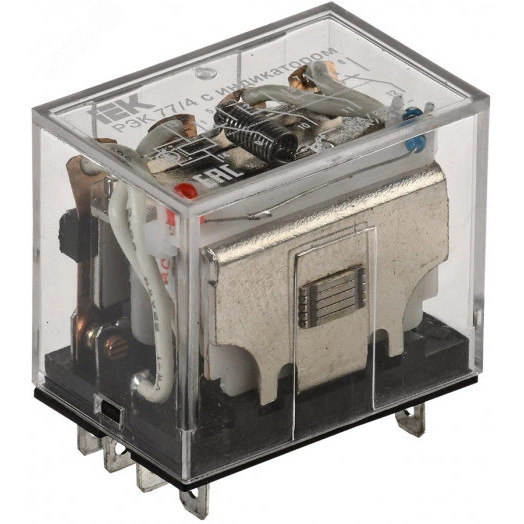 Реле промежуточное 12В AC 4пк 10A РЭК77/4 с индикацией