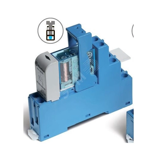 Интерфейсные модули реле с клипсой-держателем, Светодиод + диод, Контакты AgNi, 2CO 10A, 24VDC, Блистерная упаковка с 1 реле,