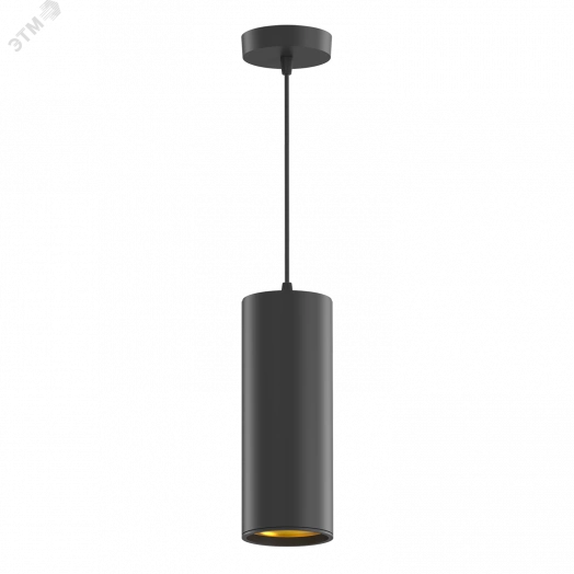 Светильник светодиодный подвесной ДПО 12 Вт 920 Лм 4100К цилиндр черный-золото IP20 LED 79х200 мм 170-240 В Overhead Gauss