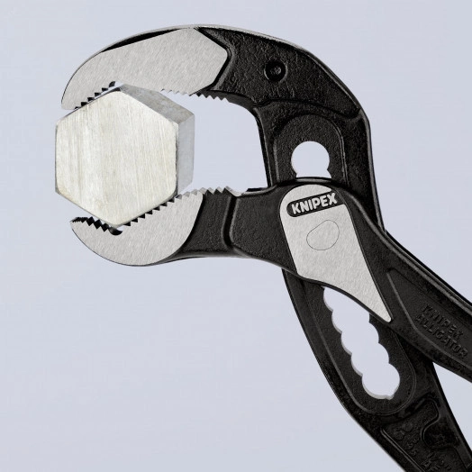 Клещи переставныеавные ALLIGATOR сантехнические 90 мм (3 1/2) под ключ 95 мм L-400 мм Cr-V серые обливные рукоятки блистер KN-8801400SB