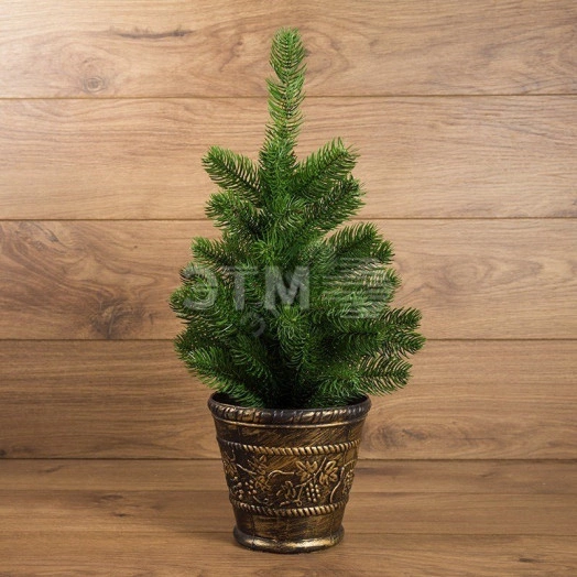 Елочка домашняя 45см в пластиковом горшке, Литая
