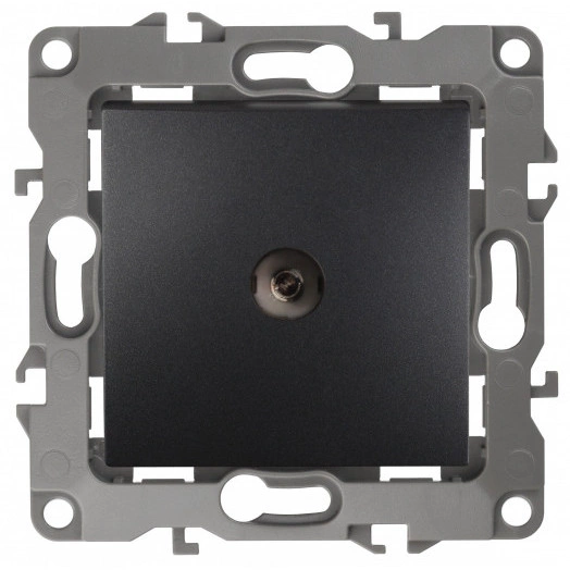 Розетка TV проходная, Эра12, антрацит, 12-3102-05