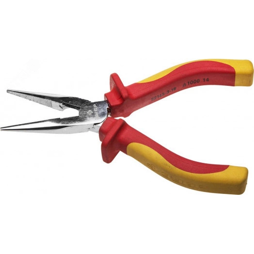 Тонкогубцы ''ПРОФИЭЛЕКТРИК'', диэлектрические, двухкомпонентная маслобензостойкая рукоятка, до ~1000В, 160мм, Профессионал 22145-3-16