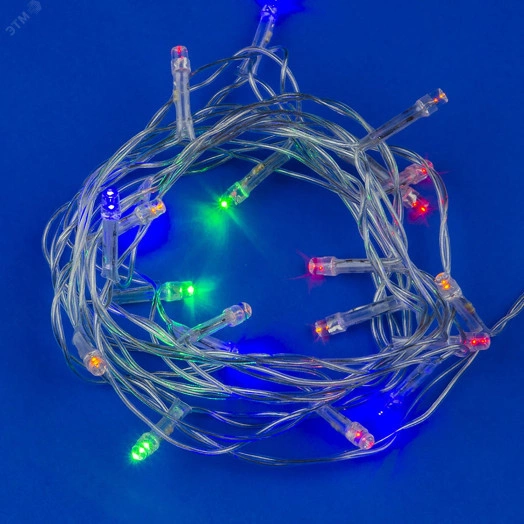 Гирлянда светодиодная с контроллером 20 светодиодов 2,8 м разноцветная IP20 провод прозрачный ULD-S0280-020/DTA MULTI IP20