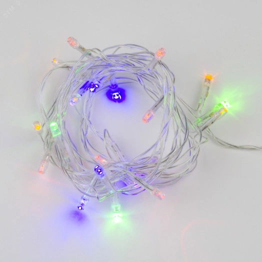 Гирлянда светодиодная с контроллером 20 светодиодов 2,8 м разноцветная IP20 провод прозрачный ULD-S0280-020/DTA MULTI IP20