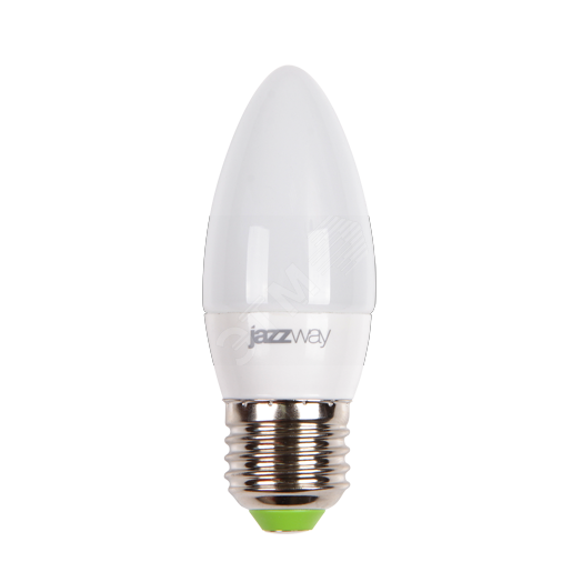 Лампа светодиодная LED 7w E27 4000K свеча 230/50 Jazzway