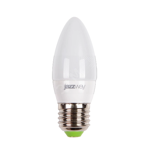 Лампа светодиодная LED 7w E27 4000K свеча 230/50 Jazzway