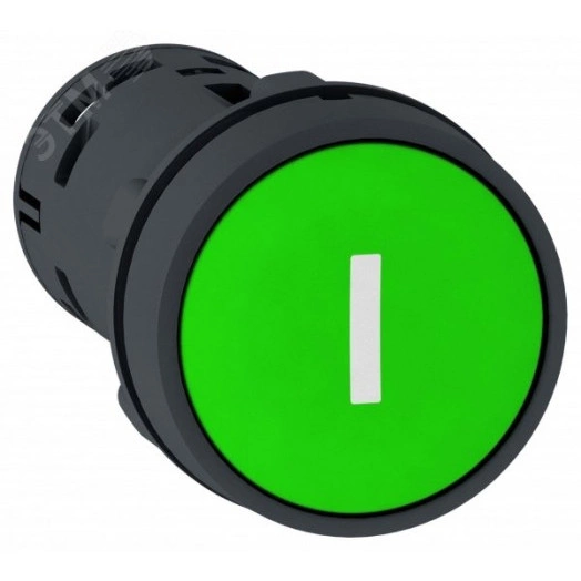 Кнопка 22мм зеленая с возвратом 1НО I