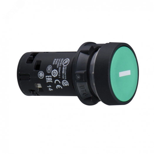 Кнопка 22мм зеленая с возвратом 1НО I