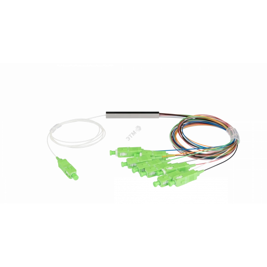 Сплиттер планарный 1x8, одномодовый, G.657.A1, SC/APC, миникорпус, 0.9 мм