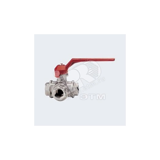 Кран шаровой трехходовой 1/2' ВВ тип T длинная ручка