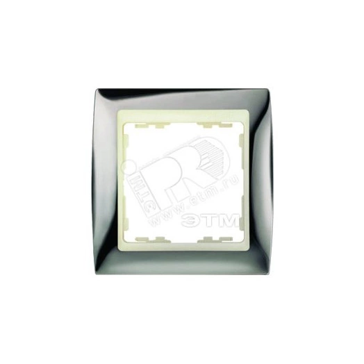 Рамка на 3 поста, S82, вороненая сталь - сл.кость