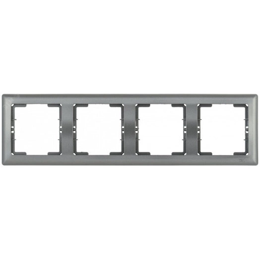 Рамка 4 местная горизонтальная BOLERO антрацит