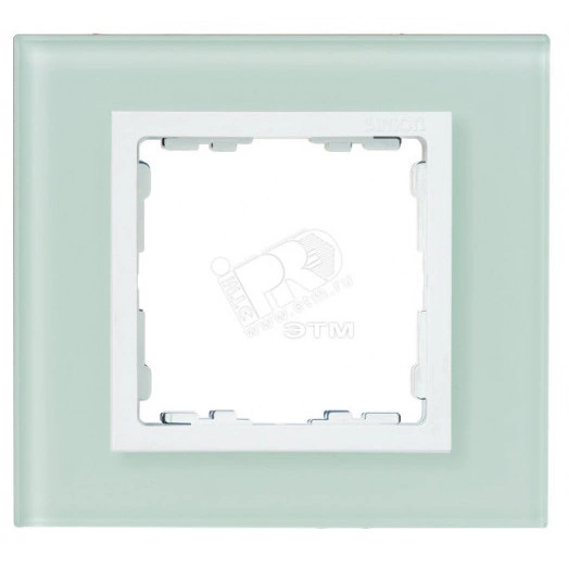 Рамка на 4 поста, S82N, натуральный - белый (стекло)