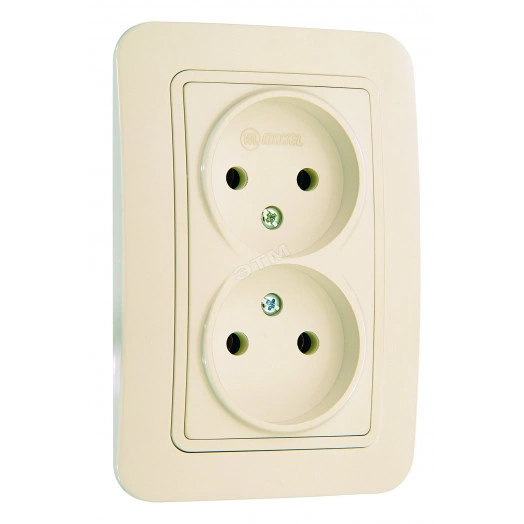 Lillium Розетка двойная без заземления бежевая