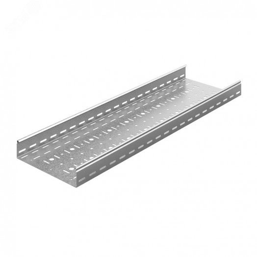 Универсальный лоток перфорированный 500х65х3000, толщ. 1,2 мм, Сендзимир цинк