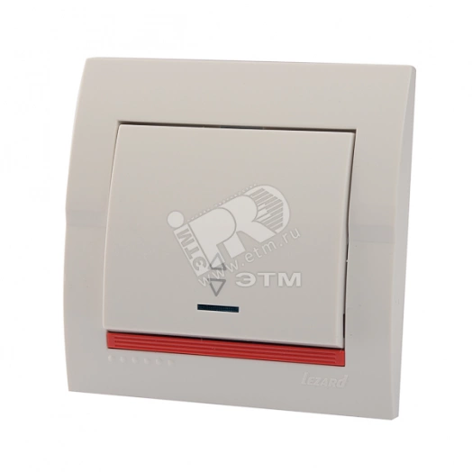 DERIY Выключатель проходной с подсветка ПБТ белый