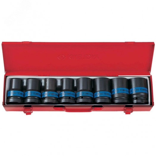 Набор ударных торцевых головок 1', шестигранные, тонкостенные, 17-41 мм, 8 предметов