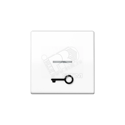 Клавиша для выключателя с окошком для подсветки и символом  замок   белая