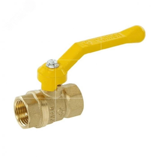 Кран шаровой для газа Ду15 Ру16 ВВ полнопроходной рычаг, латунный