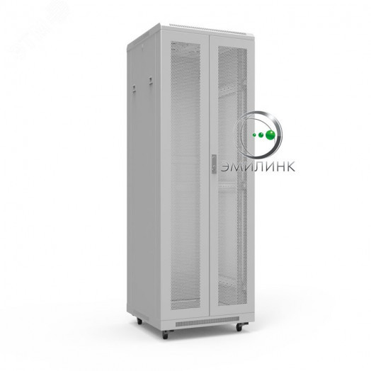 Шкаф напольный универсальный серверный NTSS R 47U 600х1000мм, 4 профиля 19, двери перфорированная и перфорированная двухстворчатая, боковые стенки съемные, регулируемые опоры, разобранный, серый RAL 7035
